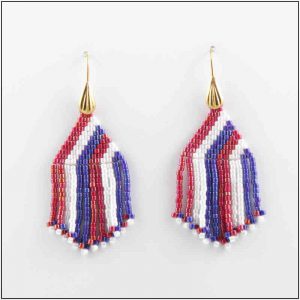 Short Red, White and Blue Earrings