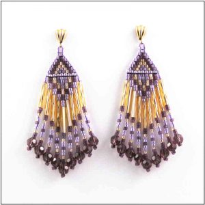 Purple - Gold Earrings